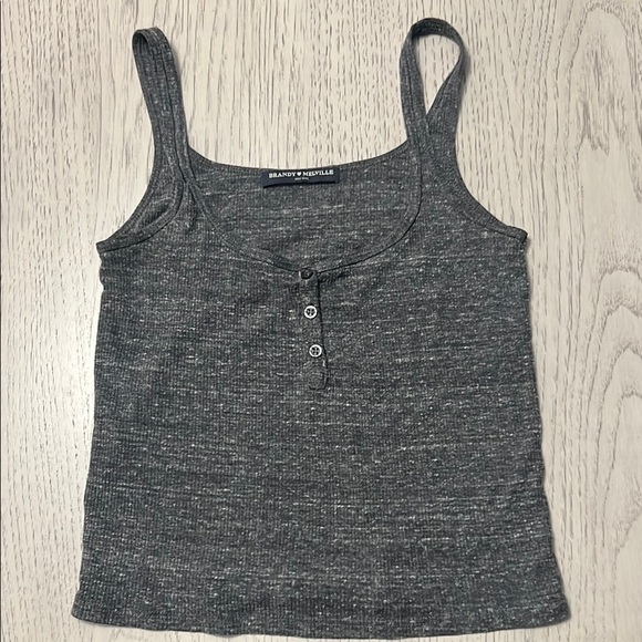 Brandy Melville Gray Buttoned Tank Top - Picture 1 of 3
